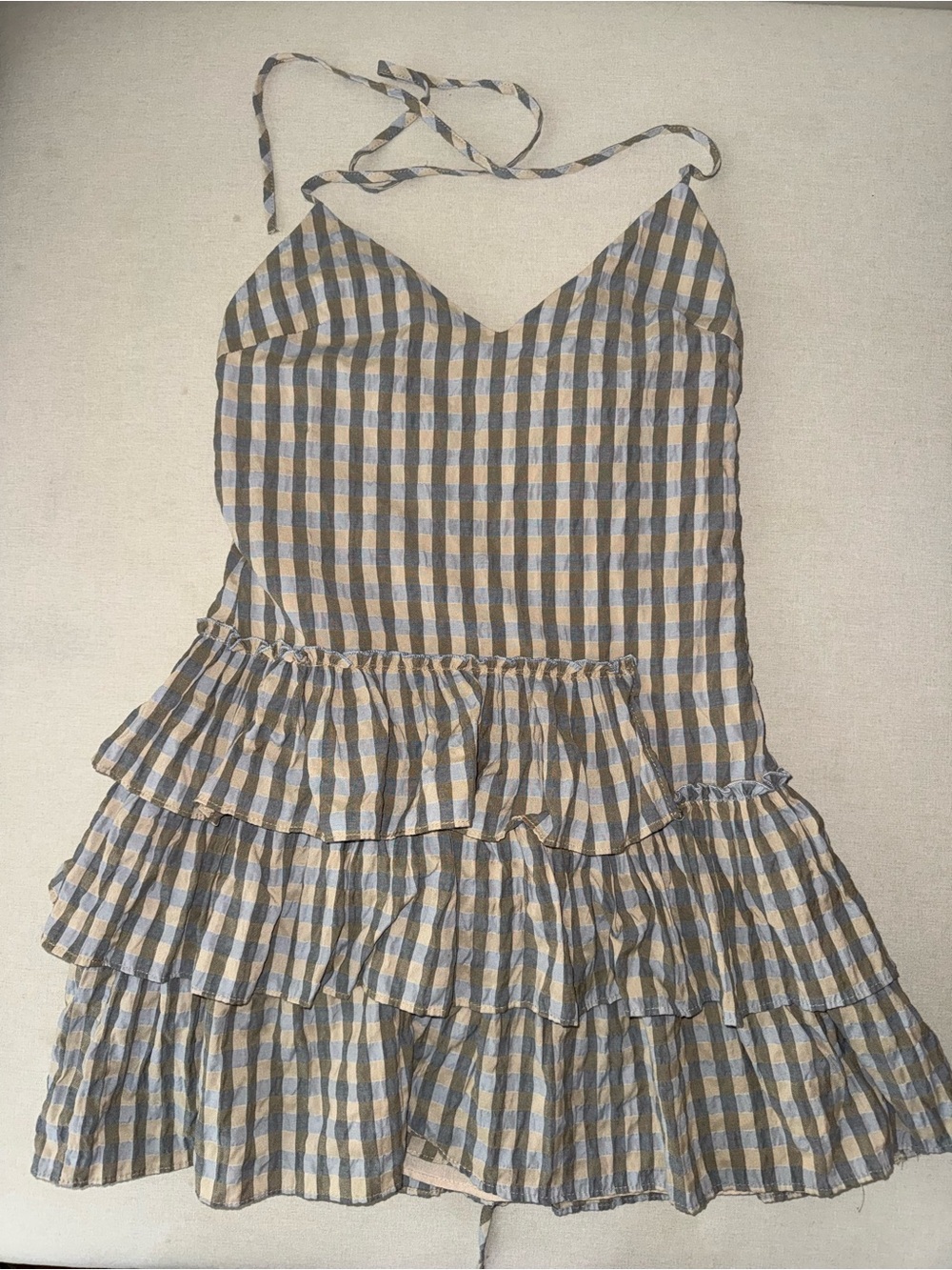 Zara Mini Check Dress with Ruffles - Picture 5 of 6